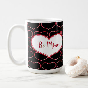 Be Mine Graphic Design Hearts Coffee Mug