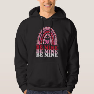 Be Mine Heart Rainbow Valentine's Day Teacher Girl Hoodie