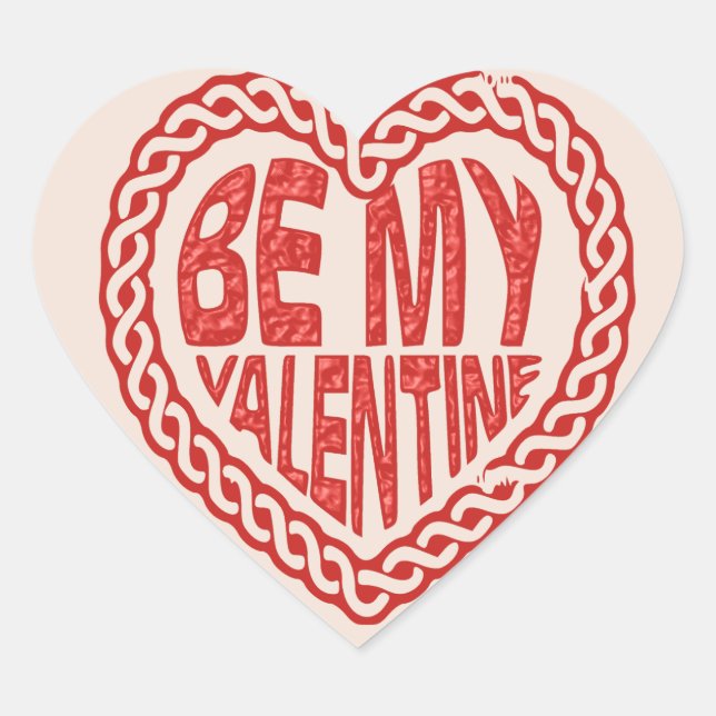 Be mine Heart Stickers & Labels (Front)