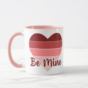 BE MINE heart stripes Mug
