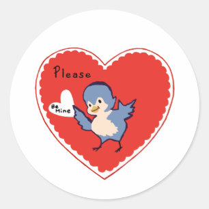 Be Mine Heart Valentine Classic Round Sticker
