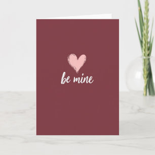 Be Mine Heartfelt Maroon Card