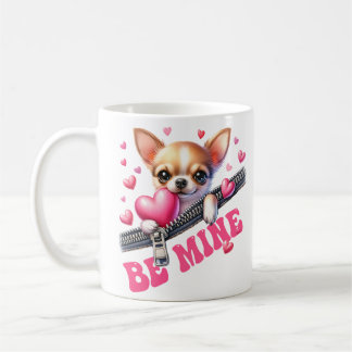 Be Mine Love Dog Chihuahua in zipper Coffee Mug