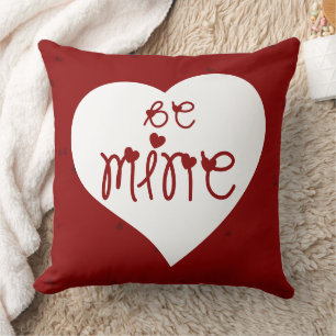 Be Mine Love Hearts Valentine's Day Throw Pillow