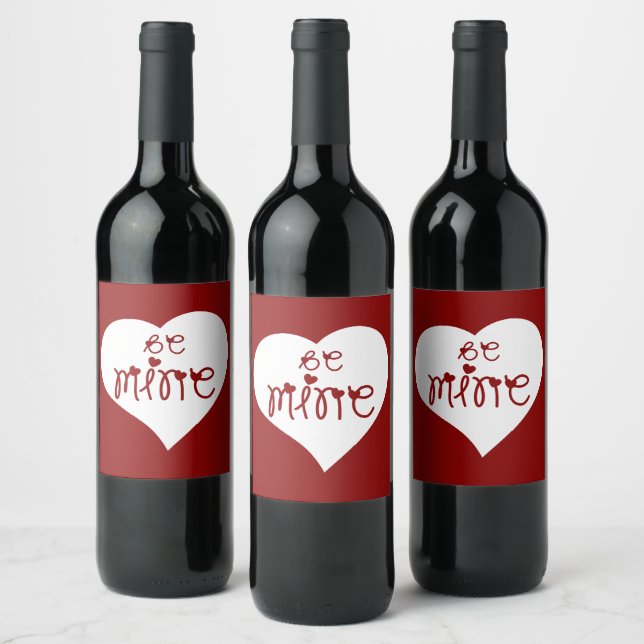 Be Mine Love Hearts Valentine's Day Wine Label (Bottles)