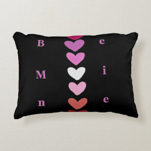 Be Mine Minimal Heart Stack Valentine T-Shirt Accent Pillow