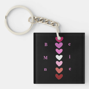 Be Mine Minimal Heart Stack Valentine T-Shirt Keychain