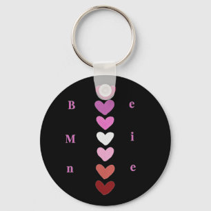 Be Mine Minimal Heart Stack Valentine T-Shirt Keychain