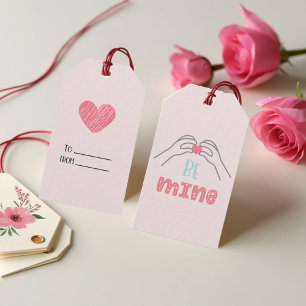 Be Mine Pink Valentine's Day Gift Tags