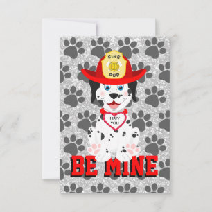 Be Mine Puppy Valentine 3.5"x5" Flat Greeting Card