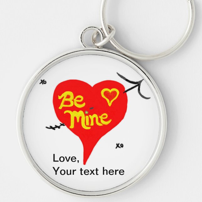 Be Mine Red Heart Keychain (Front)