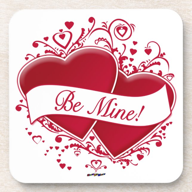 Be Mine! Red Hearts Coaster (Front)