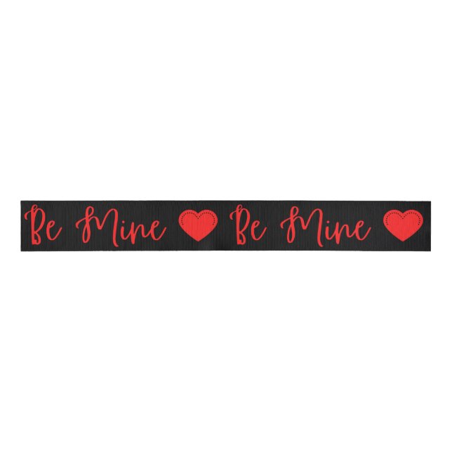 Be Mine Red Valentine's Grosgrain Ribbon (Front)