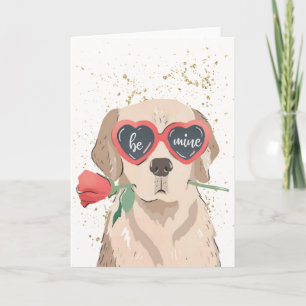 "Be Mine" Retriever Valentine's Day Card