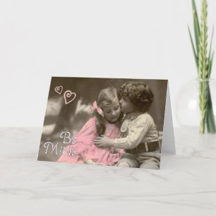 Be Mine Sweet Vintage Valentine Holiday Card