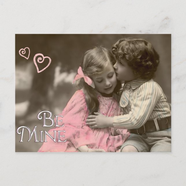 Be Mine Sweet Vintage Valentine Holiday Postcard (Front)