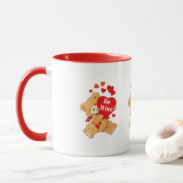 Be Mine Teddy Bear Mug (With Donut)