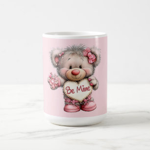  Be Mine Teddy with Heart Bouquet Coffee Mug