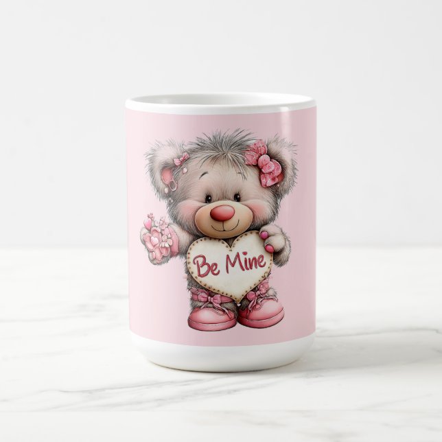  Be Mine Teddy with Heart Bouquet Coffee Mug (Center)