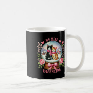 Be Mine Valentine Cute Cat Snow Globe Valentine's  Coffee Mug