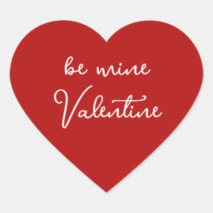 be mine Valentine, cute Love saying Heart  Sticker