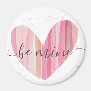 Be Mine Valentine Cute Pink Textured Heart Magnet