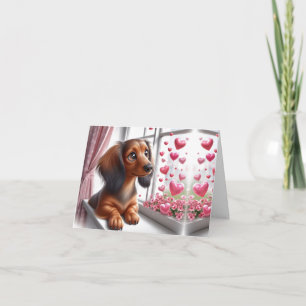 Be Mine Valentine Dachshund Card
