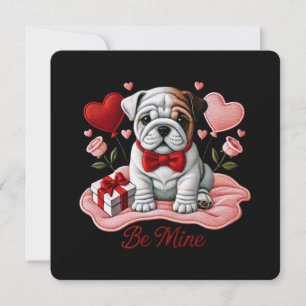 Be Mine Valentine English Bulldog Greeting Card