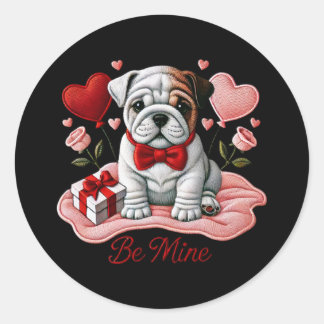 Be Mine Valentine English Bulldog Sticker Seals