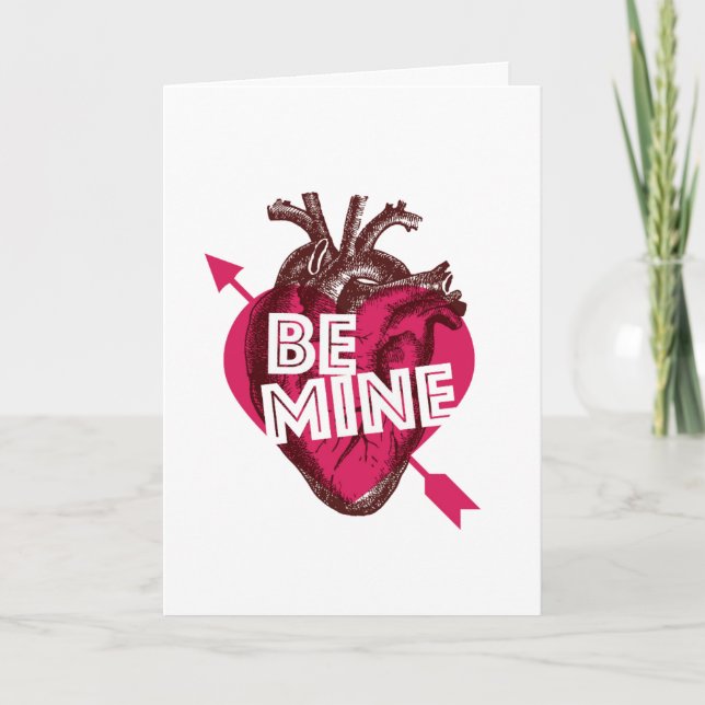 Be Mine Valentine Heart Arrow Card (Front)