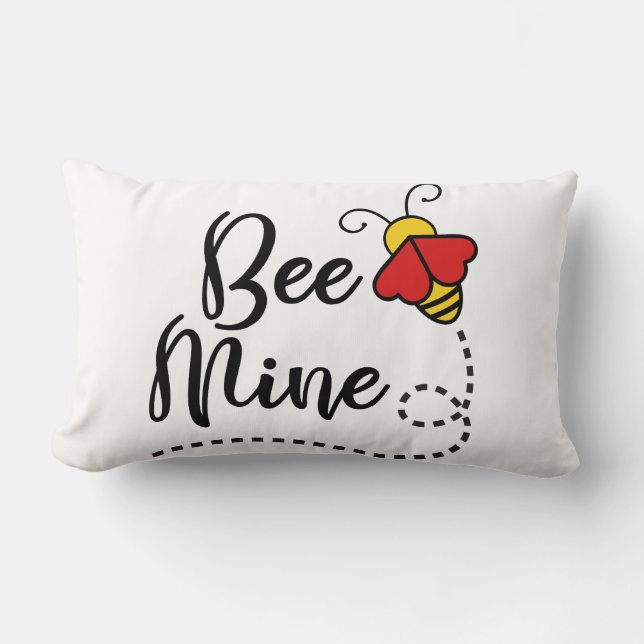 Be Mine Valentine Love Bee Lumbar Pillow (Front)