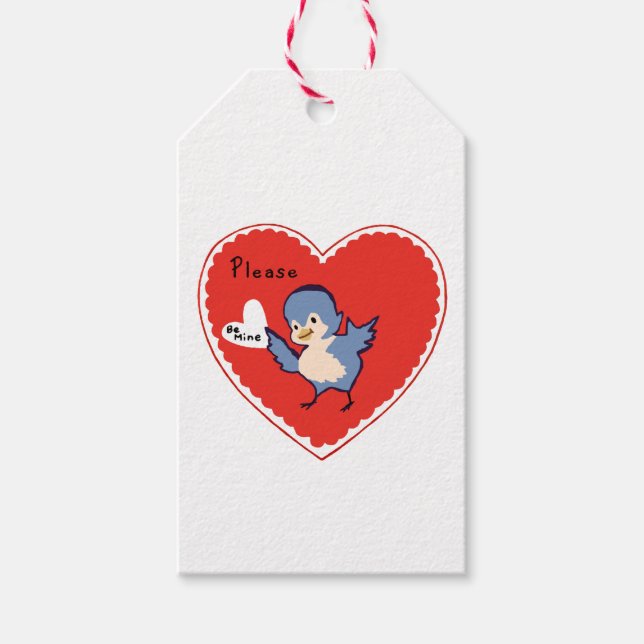 Be Mine Valentine Love Heart Gift Tag (Front)