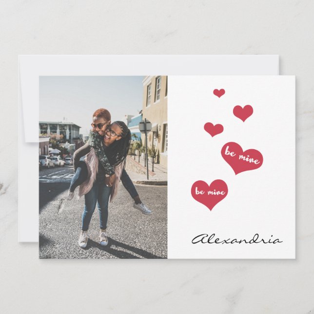 Be Mine Valentine Photo Be My Maid of Honour Holiday Card (Front)