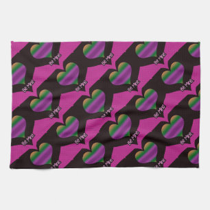 Be Mine Valentine Purple Heart Kitchen Towel