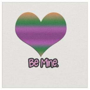 Be Mine Valentine Purple Stripe Heart Fabric