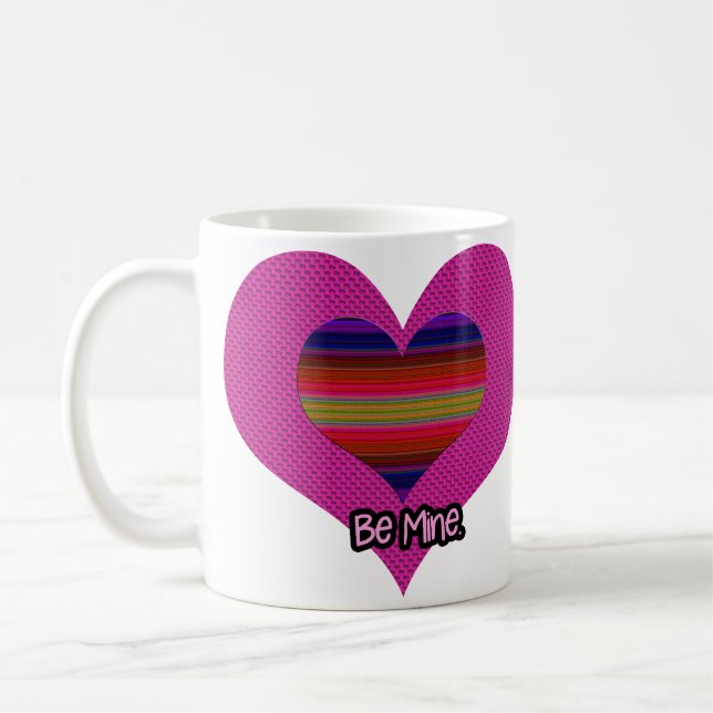 Be Mine Valentine Rainbow Heart Coffee Mug (Left)