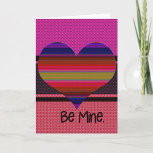 Be Mine Valentine Rainbow Heart Holiday Card