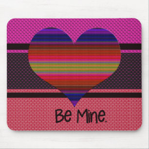 Be Mine Valentine Rainbow Heart Mouse Pad