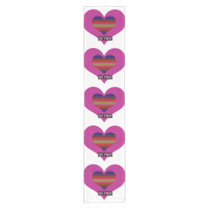 Be Mine Valentine Rainbow Heart Short Table Runner