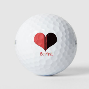 Be Mine Valentine Red Stripe Heart Golf Balls