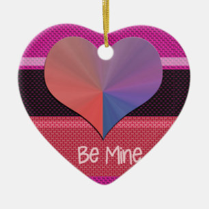 Be Mine Valentine Reflective Heart Ceramic Ornament