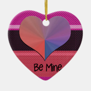 Be Mine Valentine Reflective Heart Ceramic Ornament