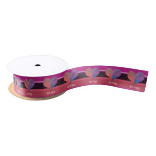 Be Mine Valentine Reflective Heart Satin Ribbon