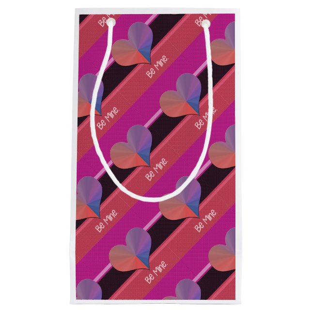 Be Mine Valentine Reflective Heart Small Gift Bag (Front)