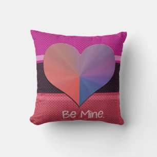 Be Mine Valentine Reflective Heart Throw Pillow
