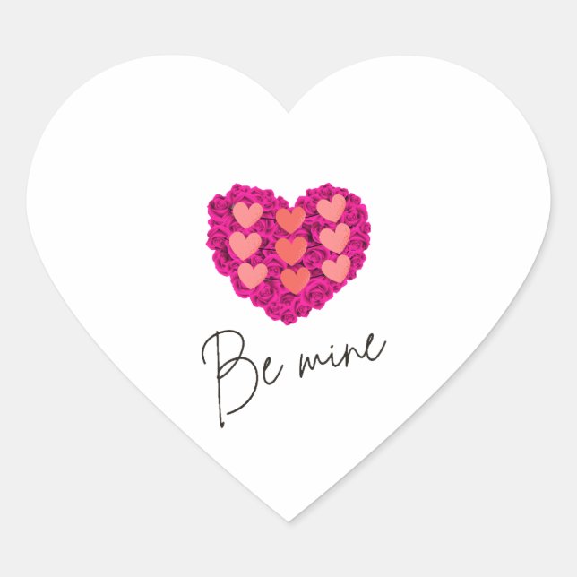 Be Mine Valentine shirt |Rose with Heart Love Heart Sticker (Front)