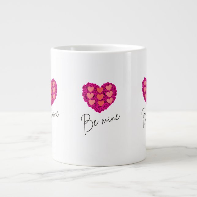 Be Mine Valentine shirt |Rose with Heart Love Large Coffee Mug (Front)