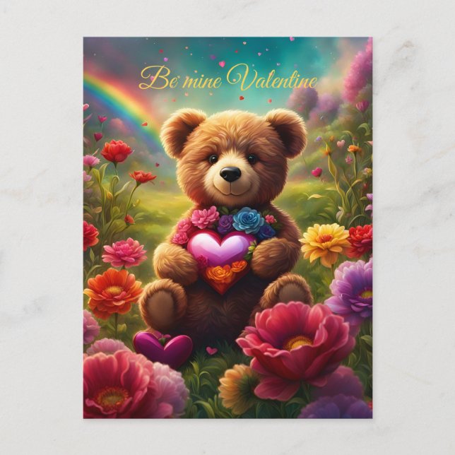 Be mine Valentine Teddy 1 Postcard (Front)