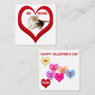 BE MINE Valentine's Critters Conversation Hearts Card