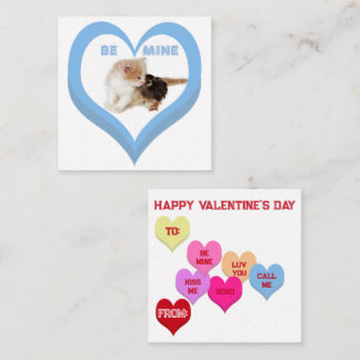 BE MINE Valentine's Critters Conversation Hearts Card